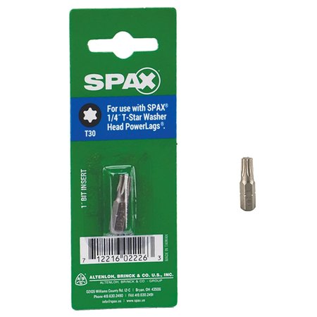 SPAX T-Star Washer T30 X 1 in. L Driver Bit Steel 1 pc 5000002016309